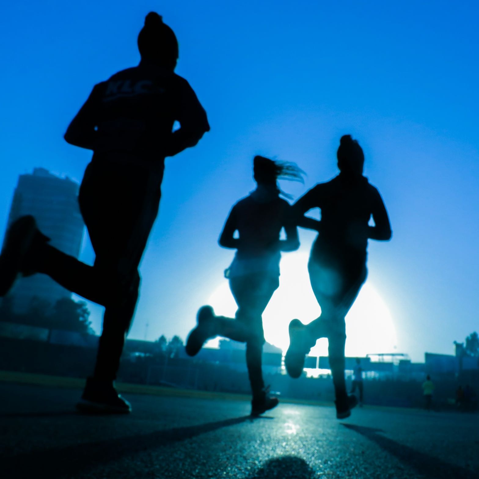 Marathon A group of people running for a marathon
