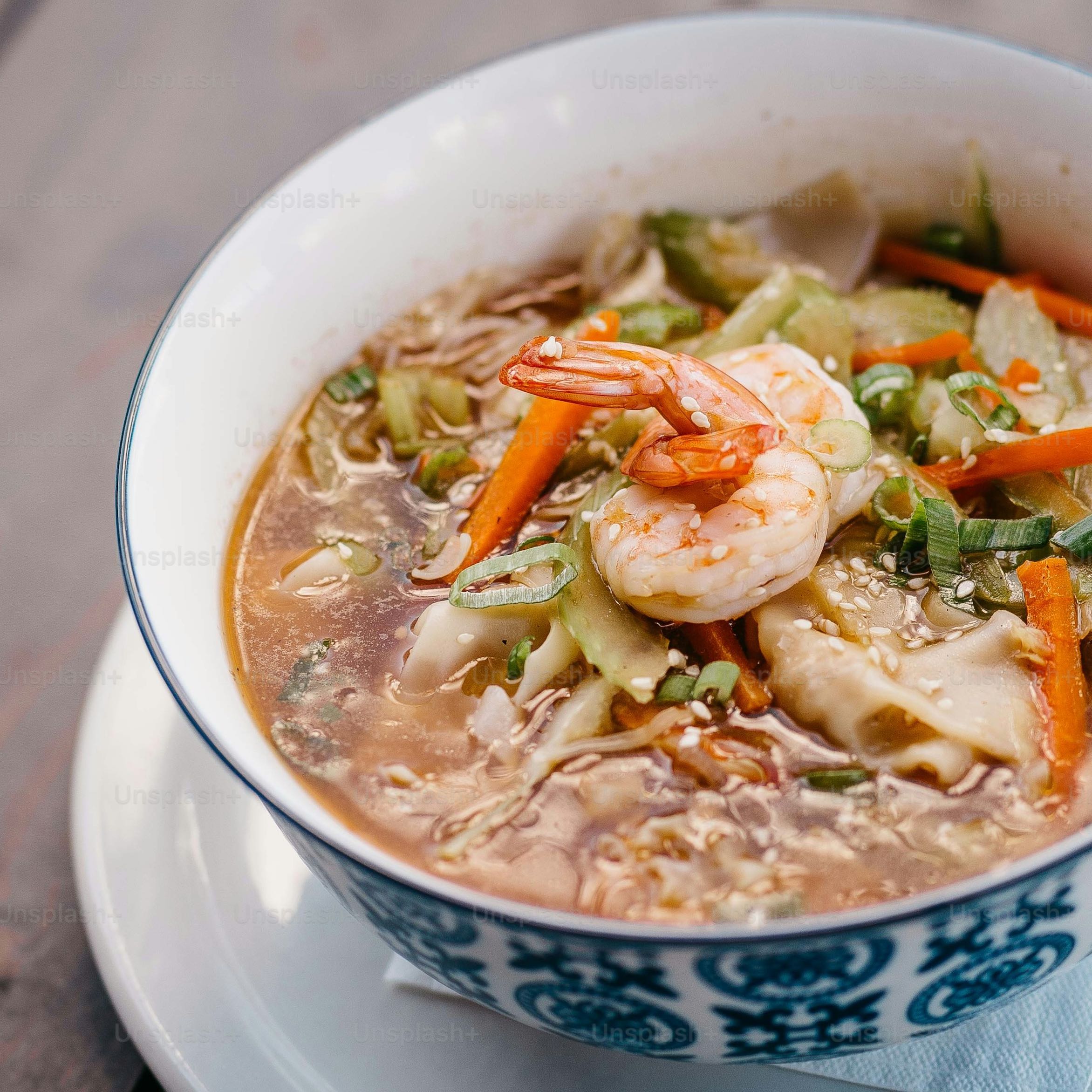 a delicious shrimp ramen