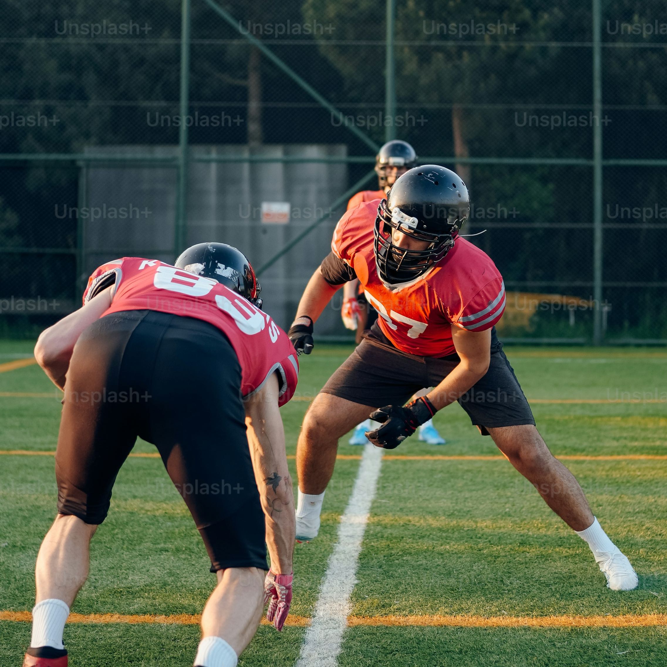 Football game between players